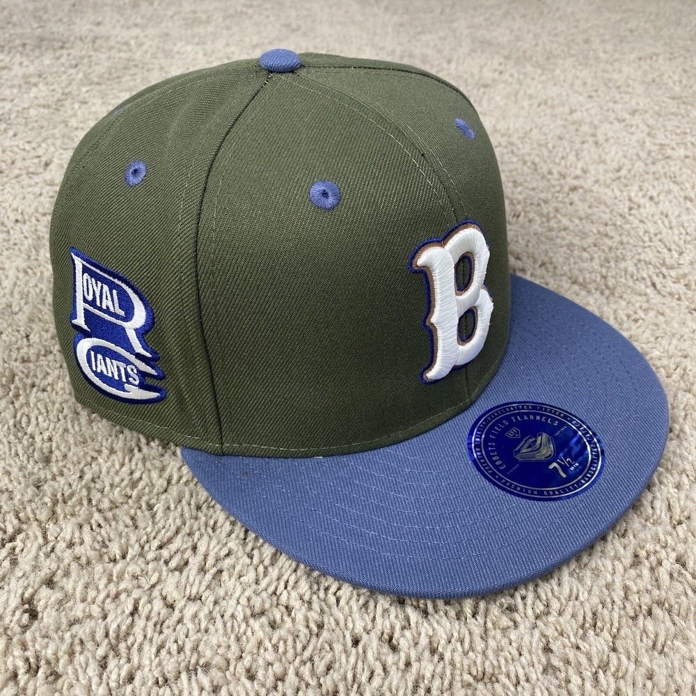 Brooklyn Royal Giants NLB Ebbets Field Hat‎ Mossy Slate Fitted 7 1/2 Cap NWT